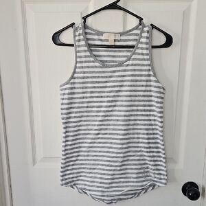 Michael Kors Gray and White Striped Tank Top